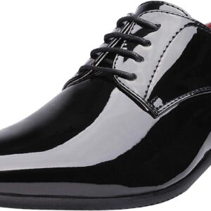 Men’s Faux Patent Leather Tuxedo Formal Shoes – Classic Lace-Up Oxford Style