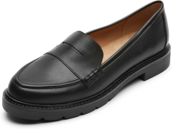 Women’s Breathable Perforated Penny Loafers – Casual Dress Shoes