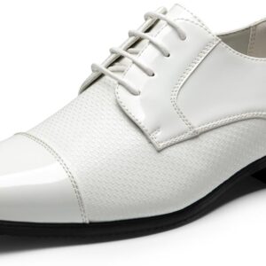 Men’s Patent Leather Tuxedo Dress Shoes – Classic Lace-Up Formal Style