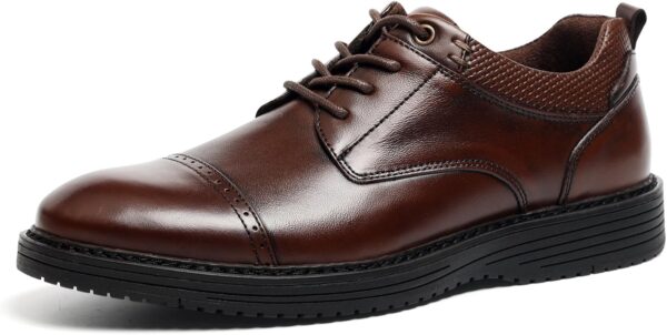 Men’s Genuine Leather Oxford Dress Shoes – Lace-Up Business Wedding Shoes