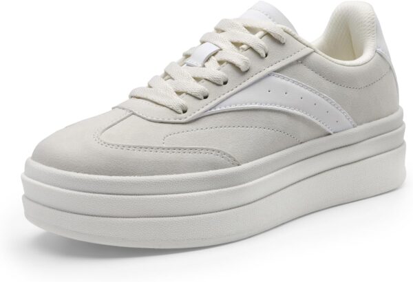 Platform Sneakers Lace-Up Comfortable Casual Walking Shoes