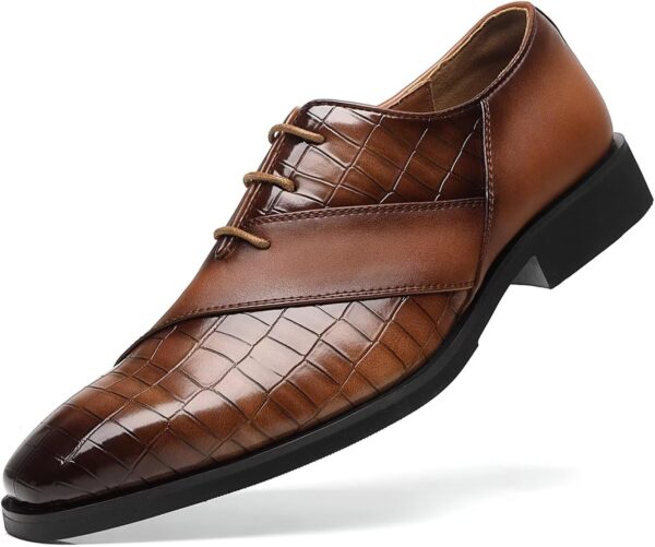 Men’s Formal Oxford Shoes – Business Casual Leather Lace-Up Design