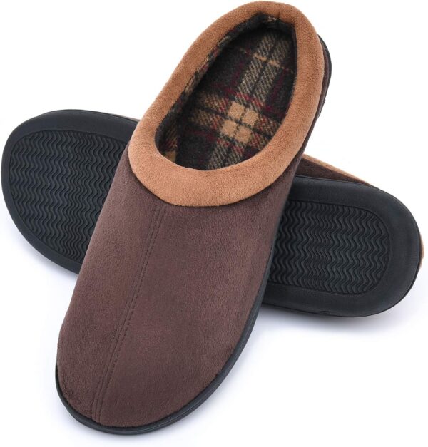 Memory Foam Mens Slippers Slip-On Comfy House Slippers for Men Indoor Outdoor Non-Slip Warm Winter Men’s Bedroom Slippers Size